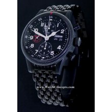 Tutima Grand Classic Chrono UTC Black 43mm Watch - Black Dial, PVD Bracelet 781-52 Chronograph Sale Authentic