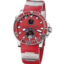 Ulysse Nardin Maxi Marine Diver Red Dial Automatic Mens Watch 263-33-3-96