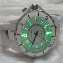 Unique 7 Colors Flashlight Mens Lady Sport Quartz Analog Watch Wristwatch