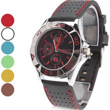Unisex Cool Style Rubber Quartz Analog Wrist Watch (Assorted Colors)
