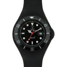 Unisex Jelly Black Plastic Resin Case Black Dial Silicone Strap