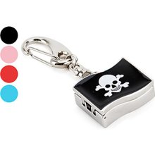 Unisex Jolly Rogers Style Analog Alloy Quartz Keychain Watch (Silver)