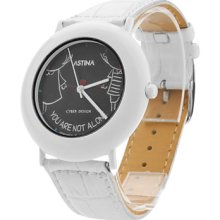 Unisex PU Analog Quartz Wrist Watch 0687E (White)
