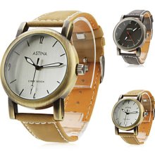 Unisex PU Analog Quartz Wrist Watch 0020D (Assorted Colors)
