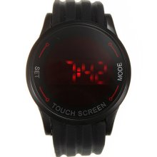 Unisex Waterproof Black Silicone Band Touch Screen Wrist Watch