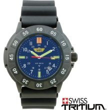 Uzi Protector Blue Tritium Watch with Rubber Strap NEW - Blue - Other