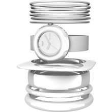 Vestal Womens The Set Plastic Watch - White Bracelet - White Dial - SET003