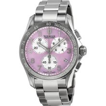 Victorinox Chrono Classic Pink Mother Of Pearl Dial Stainless Steel Ladies Watch