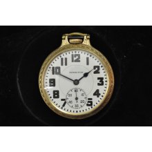 Vintage 16 Size Hamilton 992 E Elinvar Pocket Watch Bar Over Crown Keeps Time
