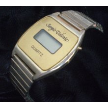 Vintage 1980s Sergio Valente Men's Digital Wrist Watch - Retro Disco Style