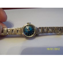 Vintage Caravelle Blue Dial Watch .very Nice Look