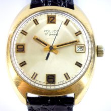 Vintage gold plated Poljot mechanical watch from Soviet/Ussr