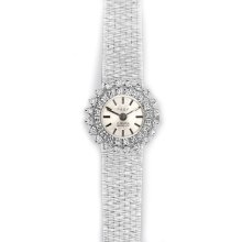 Vintage Ladies 18k White Gold & Diamond Pagy Watch