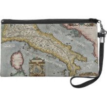 Vintage Map of Italy (1584) Wristlet Clutch