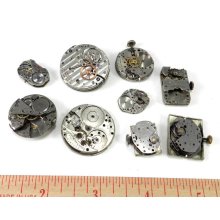 Vintage Mechanical Watch Parts Movements Lot Silver Steampunk Supplies Watch Parts DIY Steampunk Jewelry Supply - 155