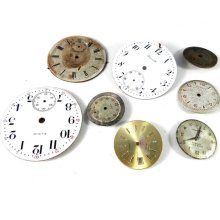 Vintage Pocket Watch Dials Faces Metallic Porcelain Enamel Steampunk Supplies Watch Parts DIY Steampunk Supplies - 215