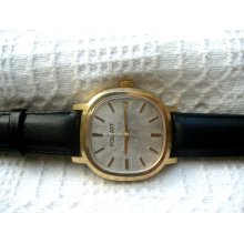 Vintage soviet gold plated Poljot mens mechanical watch with date display
