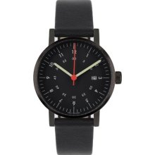 Void Unisex Analog Stainless Watch - Black Leather Strap - Black Dial - V03D-BL/BL/BL