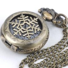 Vtg Round Copper Brass Pocket Watch Quartz Necklace By 81stgeneration