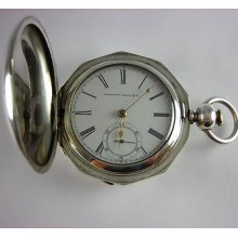 Waltham Appleton Tracy Pre Civil War Key Wind Pocket Watch, Coin Silver, 1859