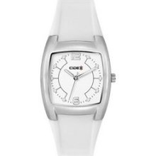 Watch Creations Unisex Square Dial Watch W/ White Rubber Strap