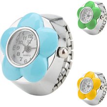 Watchcase Women's Flower Design Alloy Analog Quartz Ring Watch (Assorted Colors)