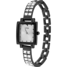 Waterproof Stylish Crystal Band Square Dial Lady's Wrist Watch (White) - White - Stainless Steel