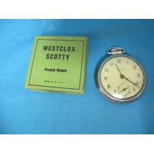 Westclox Scotty Pocket Watch In Box With Papers