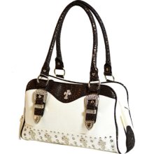 Western Cowgirl Rhinestone Cross With Buckle Front Satchel Purse