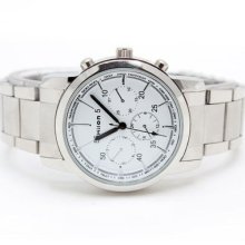 White Face Wilon 3 Small Dials Mens Silver Stainless Steel White Dial Watch