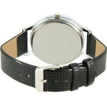 WOMAGE 9284-1 Unique Design Leather Band Quartz Wrist Watch (Black)