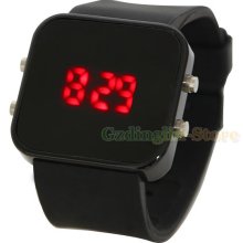 Womens Mens Fashion Luxury Sport Style Led Digital Date Watch Unisex Black 8803