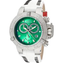 Women's Subaqua/Noma III Chronograph Green Dial White Genuine Lea ...