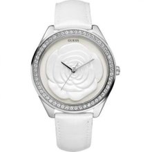 Women's Wristwatch White With Embossed Flower Guess Mod. W85075l1