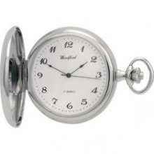 Woodford Arabic Chrome Plated Mechanical Pocket Watch