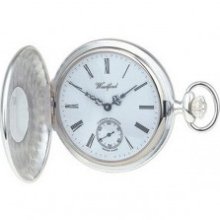 Woodford Polished Sterling Silver Half Hunter Pocket Watch