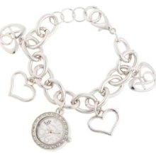 XOXO Women's XO7007 Silver Dial Silver-tone Charm Bracelet