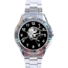 Ying Yang Black White Stainless Steel Analogue Watch For Men Fashion Gift