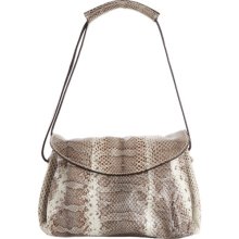 Zagliani Snakeskin Small Sally Bag - Gray