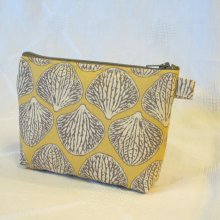 Zipper Pouch Joel Dewberry Fabric Cosmetic Bag Makeup Case Gadget Case Orchid Petal Sand Yellow Gray Handmade MTO