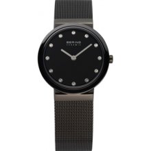 10729-222 Bering Time Ladies Ceramic Grey Mesh Watch