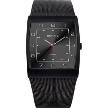 11233-222 Bering Time Mens Black Mesh Watch