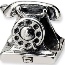 925 Sterling Silver Dial Telephone Trilogy Jewelry Bead ...