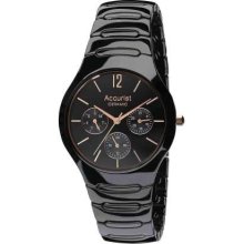 Accurist Gents Black Ceramic Bracelet MB990B Watch