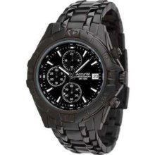 Accurist Gents Black Chronograph Bracelet Mb837 Watch Rrp Â£125.00