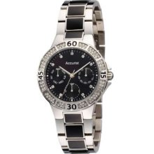 Accurist Ladies Crystal Set Dial Stainless Steel LB259b Watch