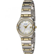 Accurist Lb1661p Two Tone Stainless Steel With Crystals Date Uk Seller