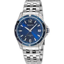 Accurist Men's Stainless Steel, Blue Bezel & Dial, Date Display MB923N Watch