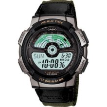 AE-1100WB-3AV AE1100WB Casio Mens World Time Alarm Digital Sports Watch