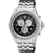 Akribos XXIV Men's Large Chronograph Bracelet Watch (Mens chrono bracelet watch)